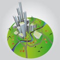 Sustainable city development illustration