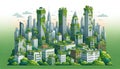 Sustainable Cityscape with Integrated Greenery Royalty Free Stock Photo