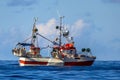 mackerel hook line fishing vessel on blue ocean