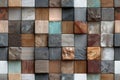 Sustainable construction focus. Background of colorful ceramic mosaic. Design mockup and background. Interior design sample Royalty Free Stock Photo