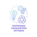 Sustainable consumption pattern blue gradient concept icon