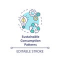 Sustainable consumption pattern concept icon