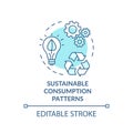 Sustainable consumption pattern turquoise concept icon