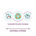 Sustainable cosmetics packaging concept icon