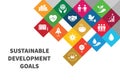 Sustainable Development Goals. Flat style icons Royalty Free Stock Photo