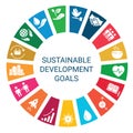 Sustainable Development Goals. Flat style icons Royalty Free Stock Photo