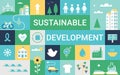 Sustainable Development Goals and Living Implementation. Concept Vector Illustration Royalty Free Stock Photo