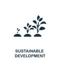 Sustainable Development icon. Monochrome simple Sustainability icon for templates, web design and infographics