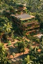Sustainable Eco Friendly Tropical Jungle Resort with Solar Panels and Organic Garden Innovation in Harmony with Nature