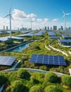 Sustainable Energy Park Panorama Royalty Free Stock Photo