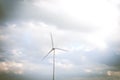 Sustainable energy production from natural renewable resources. Wind farms and turbines Royalty Free Stock Photo