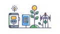 Sustainable Energy Smart Tech, Eco-Friendly Power Solutions, vector design Generative AI Royalty Free Stock Photo