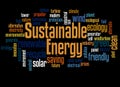 Sustainable energy word cloud concept 3 Royalty Free Stock Photo