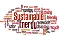 Sustainable energy word cloud concept 2 Royalty Free Stock Photo