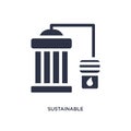 sustainable factory icon on white background. Simple element illustration from ecology concept