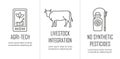 Sustainable Farming Icon Set - Maximize Soil Coverage and Integrate Livestock-Examples for Regenerative Agriculture Icon Set