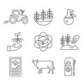 Sustainable Farming Icon Set with Maximizing Soil Coverage and Integrate Livestock-Examples for Regenerative Agriculture Icon Set