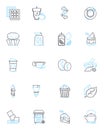 Sustainable Farming linear icons set. Organic, Regenerative, Agroforestry, Permaculture, Composting, Hydroponics, Crop Royalty Free Stock Photo