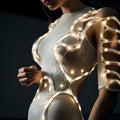 Sustainable fashion with flexible batteries and smart textiles. Flexible battery power in clothing industry. Wearable technology.