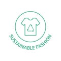 Sustainable fashion line icon. Slow clothes badge. Organic cotton, natural dyes, renewable crop label. Eco responsible