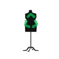 Sustainable fashion. Sign for recycling on a mannequin in outline. Concept for Sustainable fashion, slow fashion