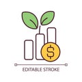 Sustainable financial growth RGB color icon Royalty Free Stock Photo