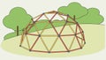 Sustainable geodesic dome, eco-friendly architectural structure, vector design Generative AI Royalty Free Stock Photo