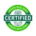 Sustainable green building, certified vector icon badge