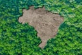 Sustainable habitat Map of Brazil Royalty Free Stock Photo