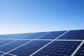 Sustainable horizon, large scale solar panel array under clear blue sky Royalty Free Stock Photo