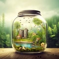sustainable living in a bottle . Royalty Free Stock Photo