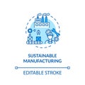 Sustainable manufacturing turquoise concept icon Royalty Free Stock Photo