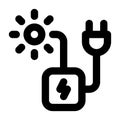 Solar Inverter, Solar Power Outline Icon Royalty Free Stock Photo