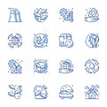 Sustainable line vector icon set.