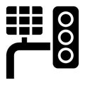 Solar Traffic Light Glyph Solid Icon Royalty Free Stock Photo