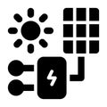 Solar Panel, Electric Panel Glyph Solid Icon Royalty Free Stock Photo