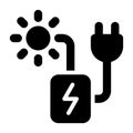 Solar Inverter, Solar Power Glyph Solid Icon Royalty Free Stock Photo
