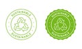 Sustainable Stamp Set. Green Label For Sustainable Natural Energy. Environmental Stickers. Arrow Sustainable Icon. Zero