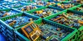 Sustainable Tech Recycling A Macro Look at Sorted Computer Component Recycling for a Circular Economy Royalty Free Stock Photo