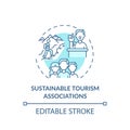 Sustainable tourism associations concept icon
