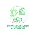 Sustainable tourism associations concept icon