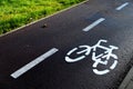 Sustainable transport. Bicycle traffic signal, road bike Royalty Free Stock Photo