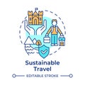 Sustainable travel multi color concept icon