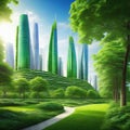 Sustainable urban city landscape