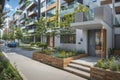 Sustainable urban design featuring eco-friendly elements