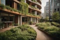 Sustainable urban design featuring eco-friendly elements Royalty Free Stock Photo