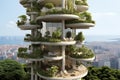 Sustainable urban development. green rooftops and vertical gardens transforming cityscapes