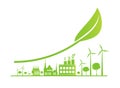 Sustainable Urban Growth in the City,Ecology.Green cities help the world with eco-friendly concept ideas,vector illustration Royalty Free Stock Photo