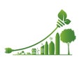 Sustainable Urban Growth in the City,Ecology.Green cities help the world with eco-friendly concept ideas,vector illustration