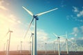 Sustainable wind power, Turbines generating clean and renewable energy Royalty Free Stock Photo
